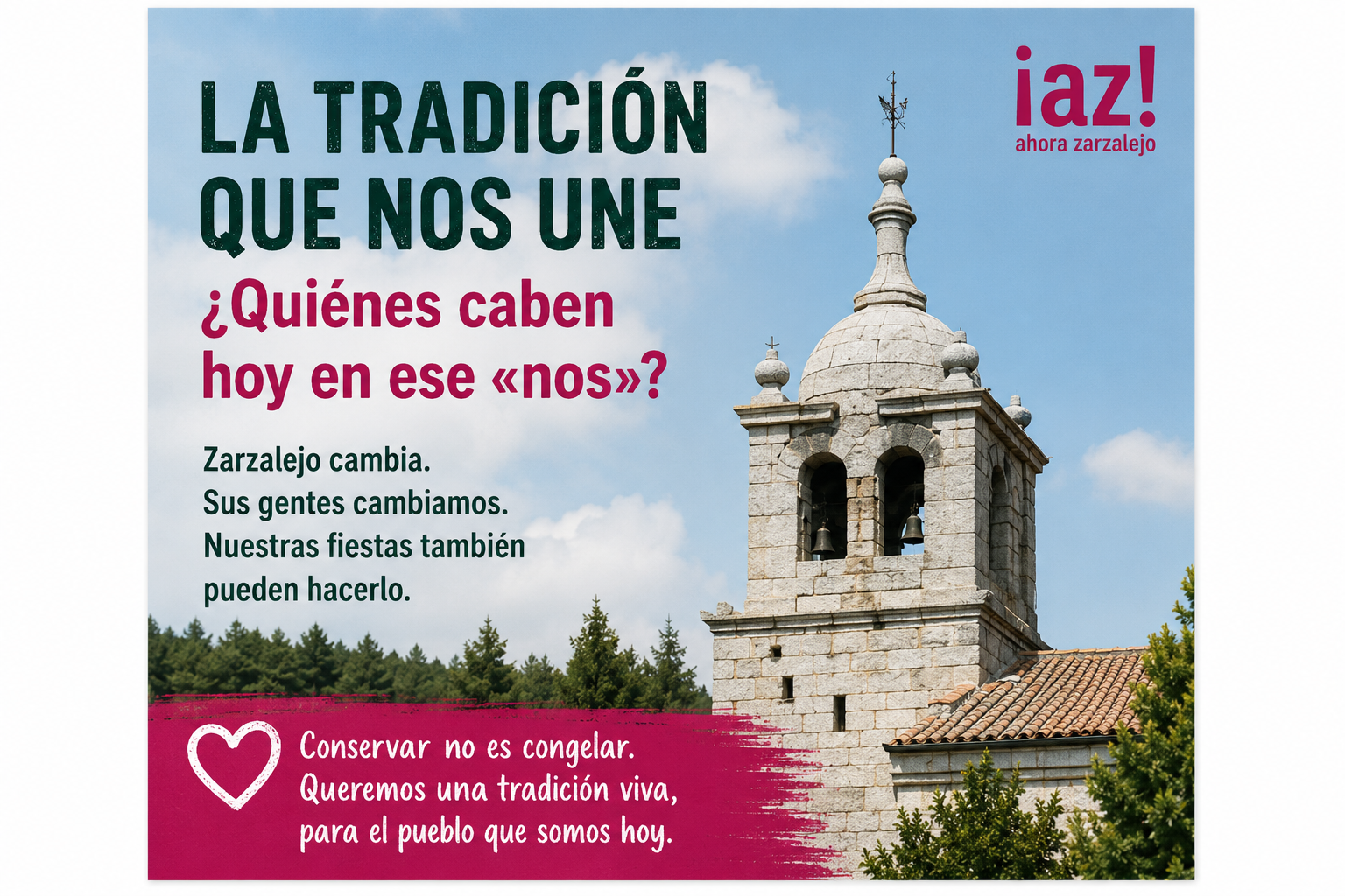 Infografía de Ahora Zarzalejo: La tradición que nos une. ¿Quiénes caben hoy en ese «nos»?